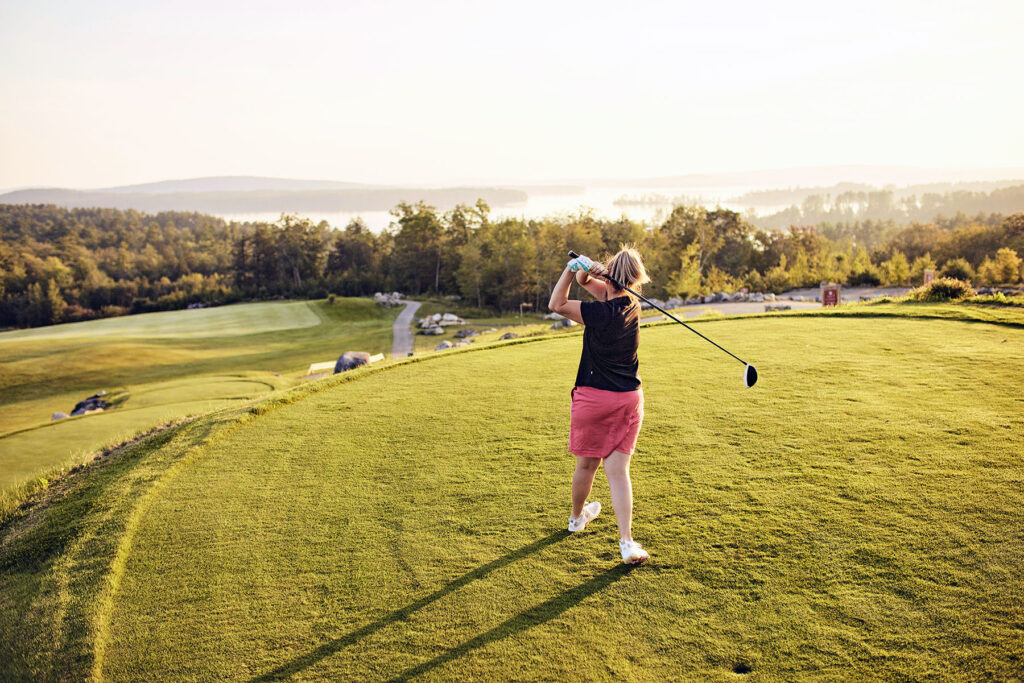 Teeing off at Belgrade Lakes Golf Course. @VisitMaine.com