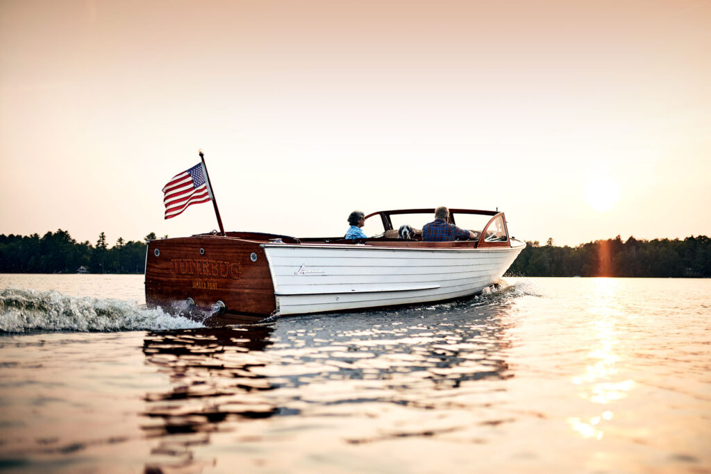 A warm summer evening's ride across the lake.