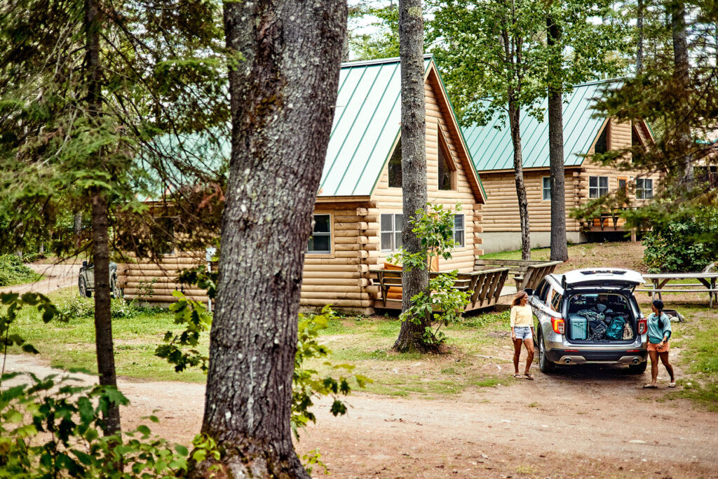 Cabin camping at Northern Outdoors Adventure Resort in The Forks