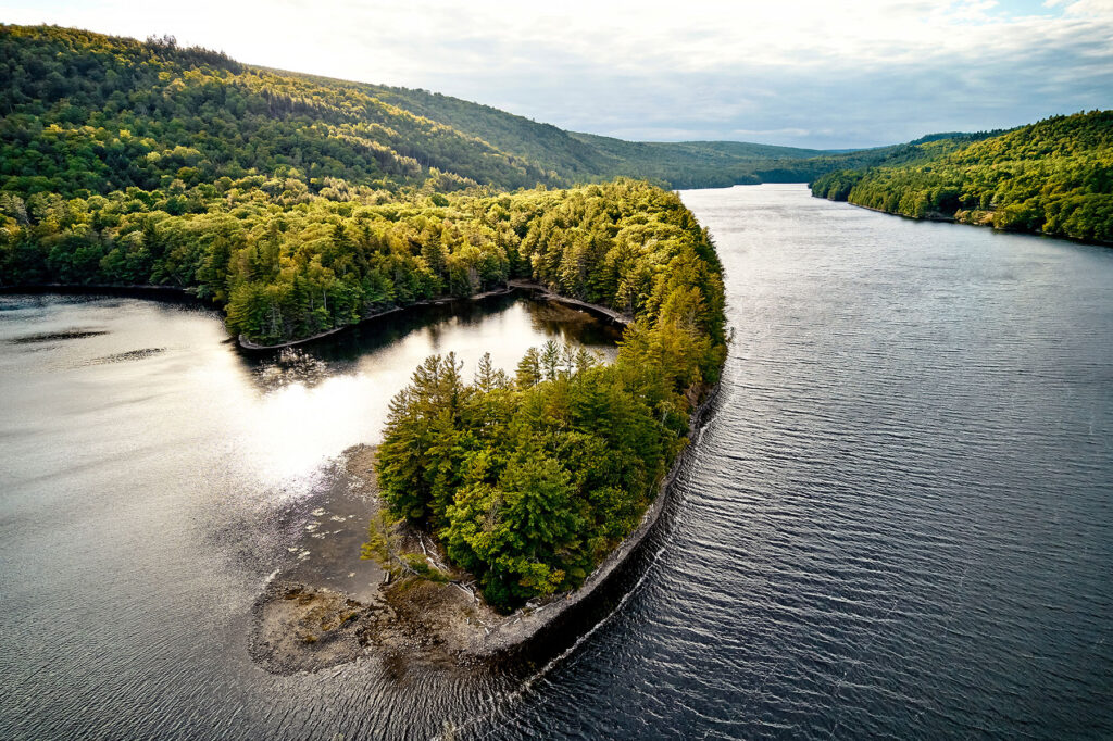 The top end of Wyman Lake.