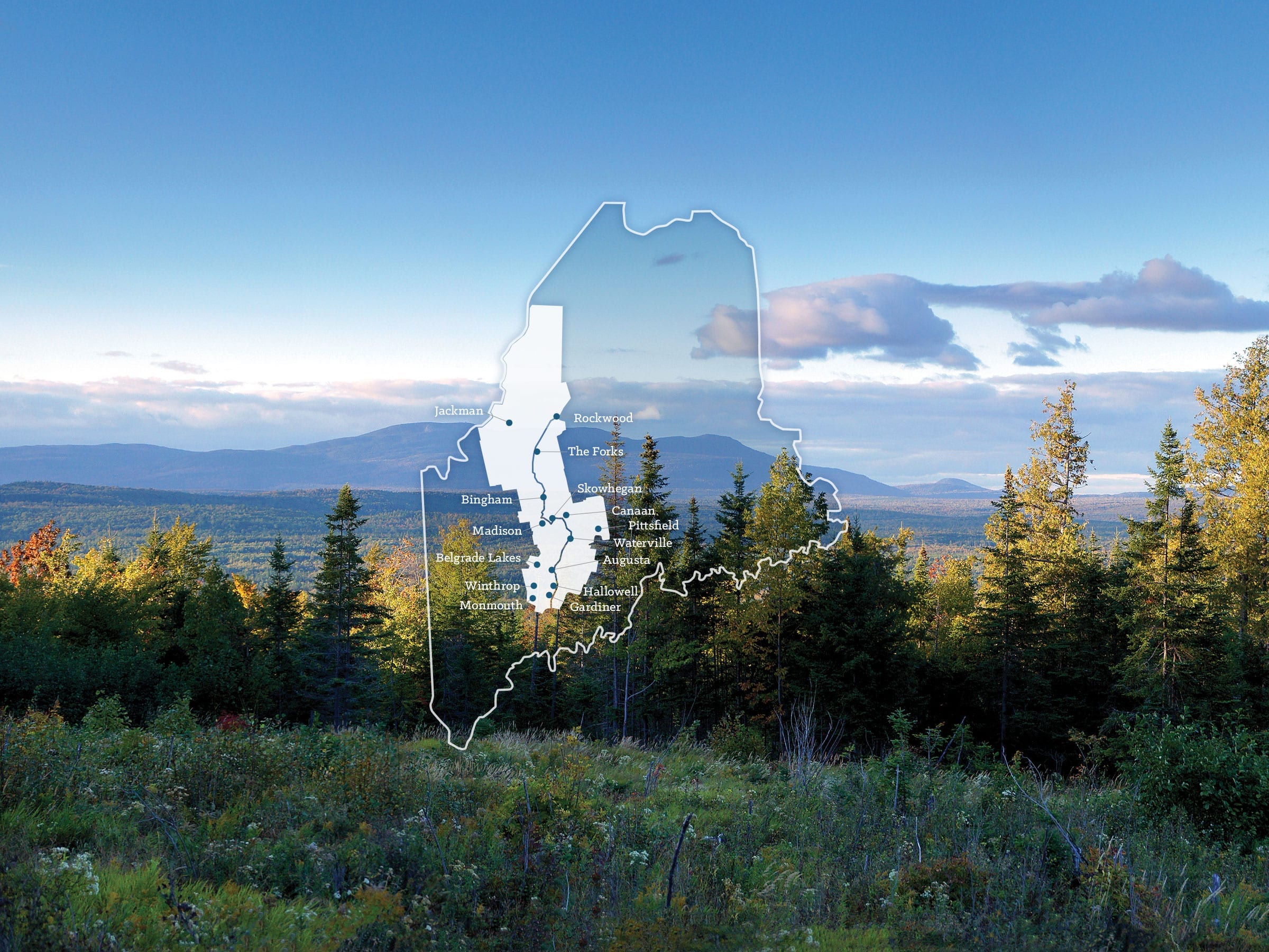 Map of Kennebec Valley in the State of Maine