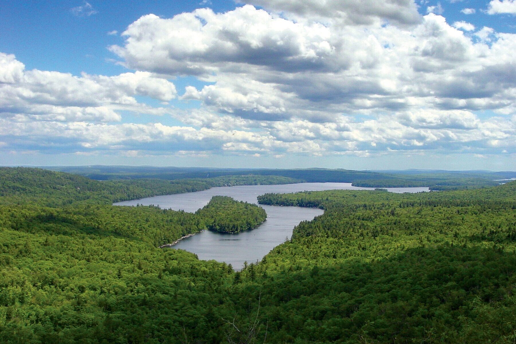 View across the Belgrade Lakes from Frenchs Mountain
