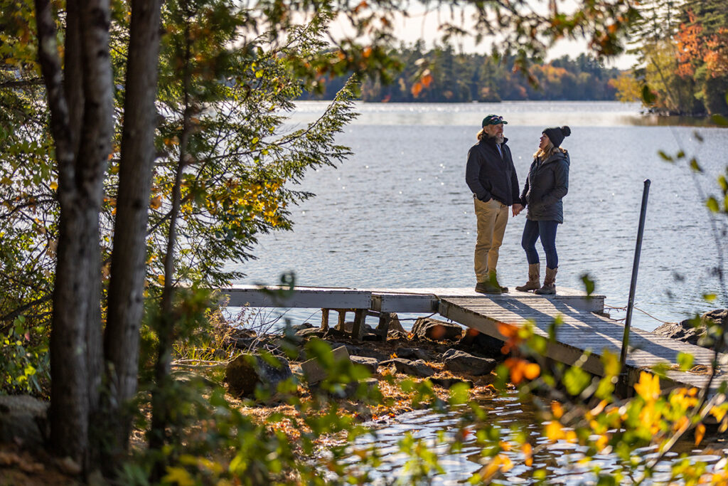 Maine's Kennebec Valley Fall Activities, Standing on the dock on a crisp Fall day.