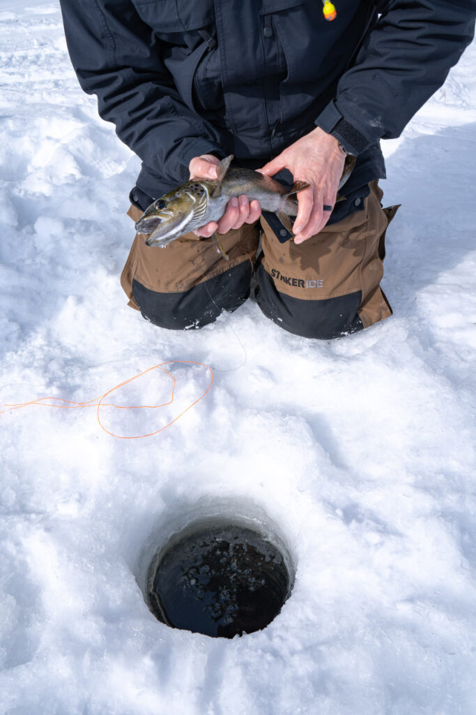 Ice Fishing on the Lake at The Forks in Maine's Kennebec Valley