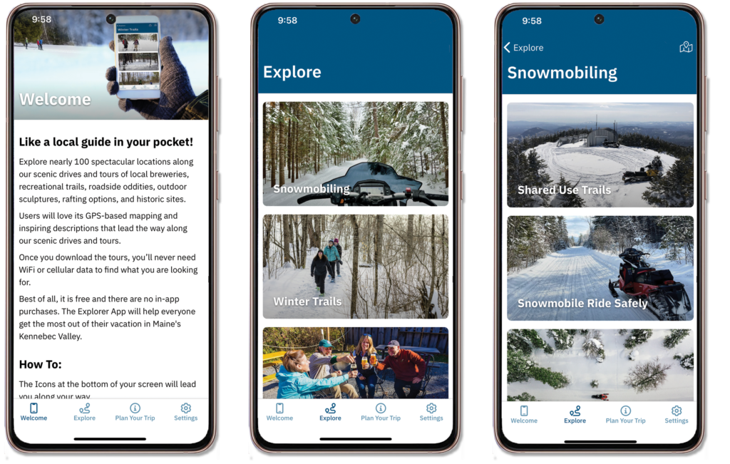 Winter content in the Explorer App screen images