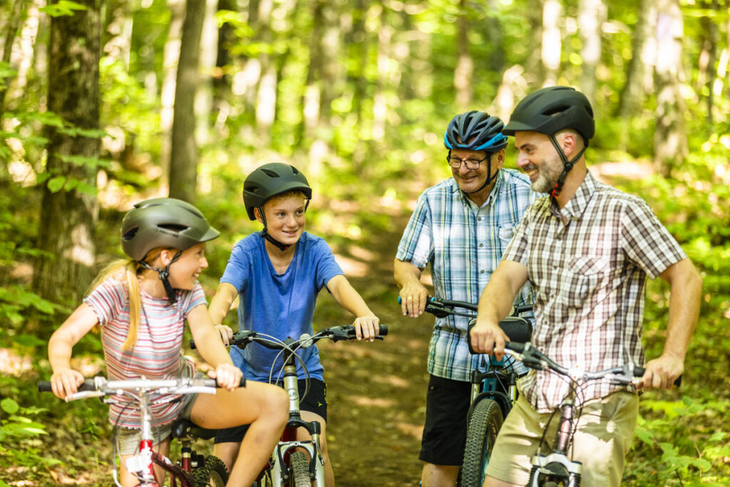 Family trail biking in Maine's Kennebec Valley