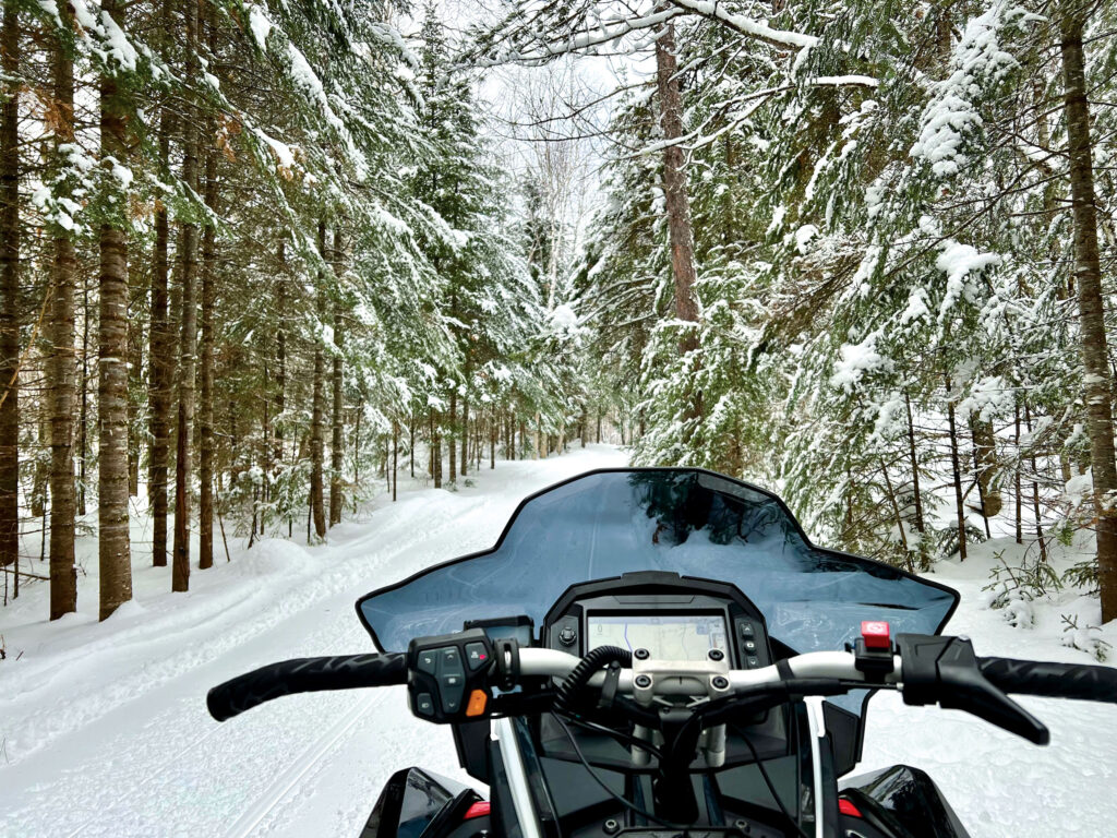 Riding snow covered trails of the Upper Kennebec Valley
