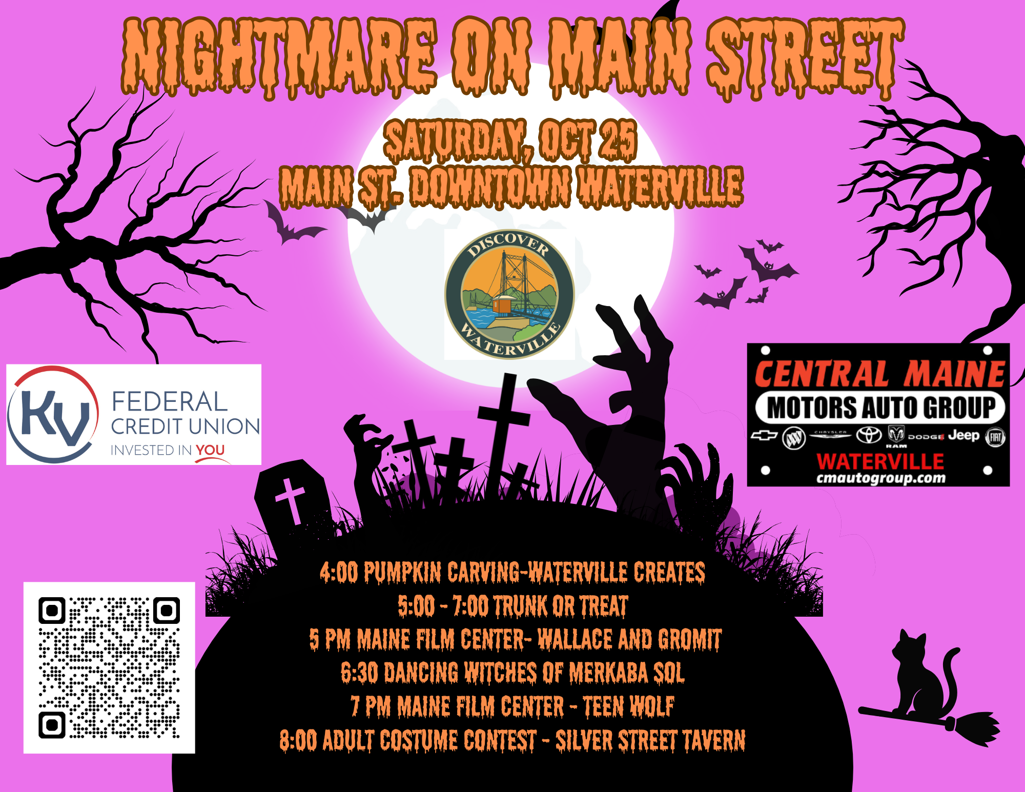 Purple Black Illustrative Halloween Party Poster (1)