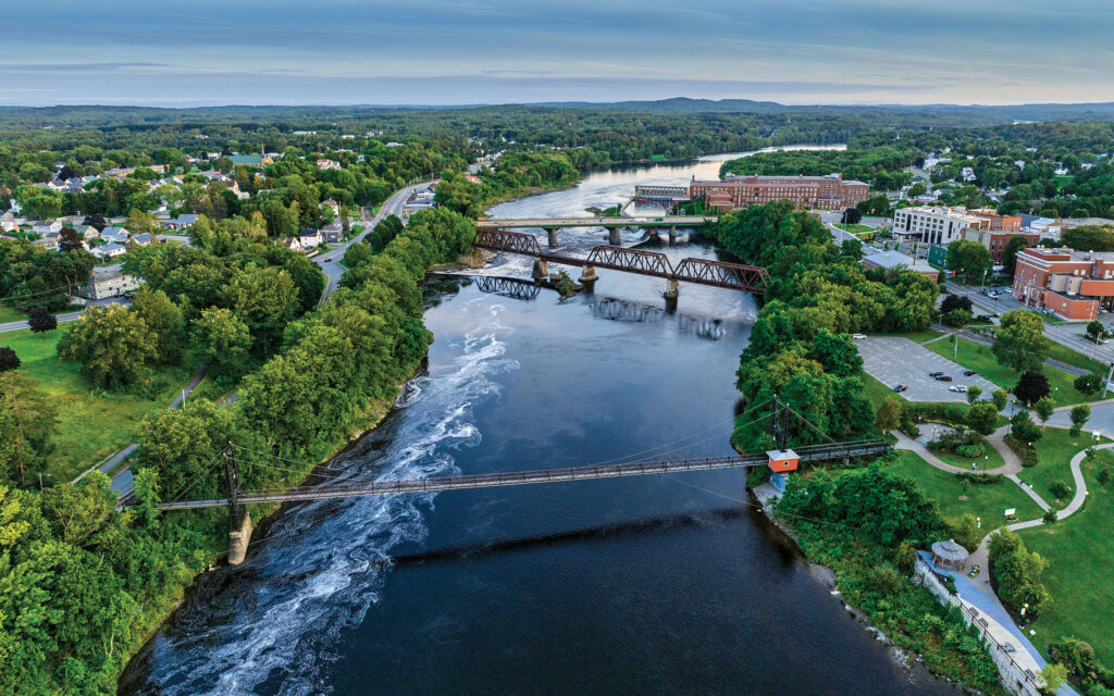 Waterville Riverwalk Aerial View, Lone Spruce Images