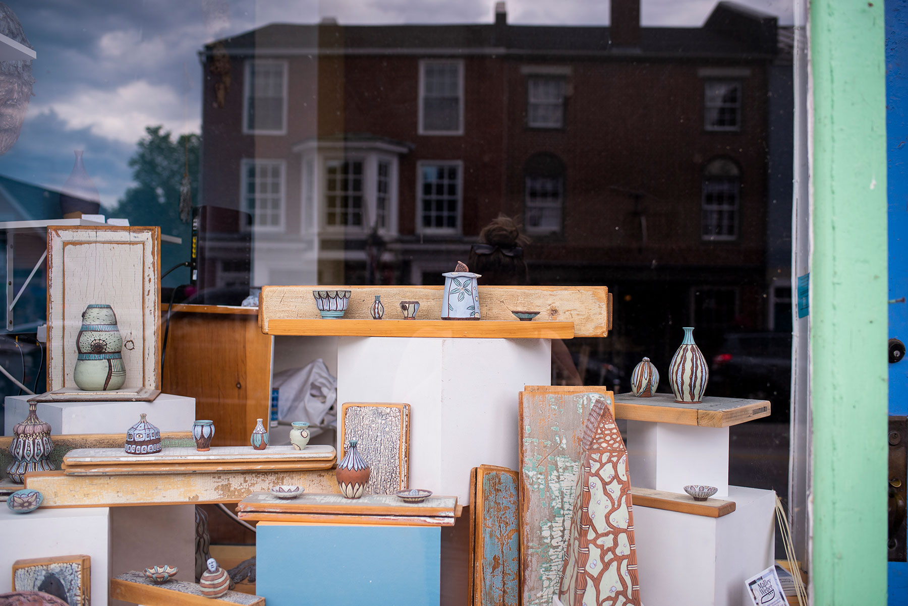 Gallery window along Water Street.