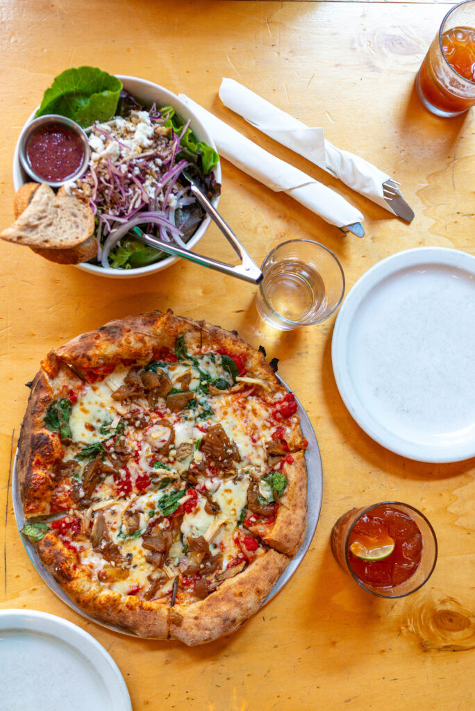 Wood fired pizza at the Miller's Table in Skowhegan, Maine